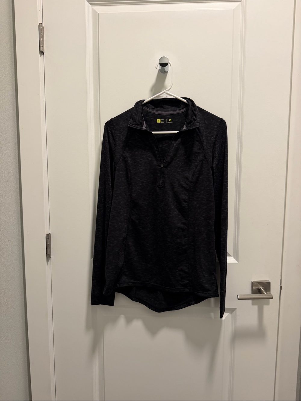 Xersion Black Long-Sleeve Quarter Zip Pullover